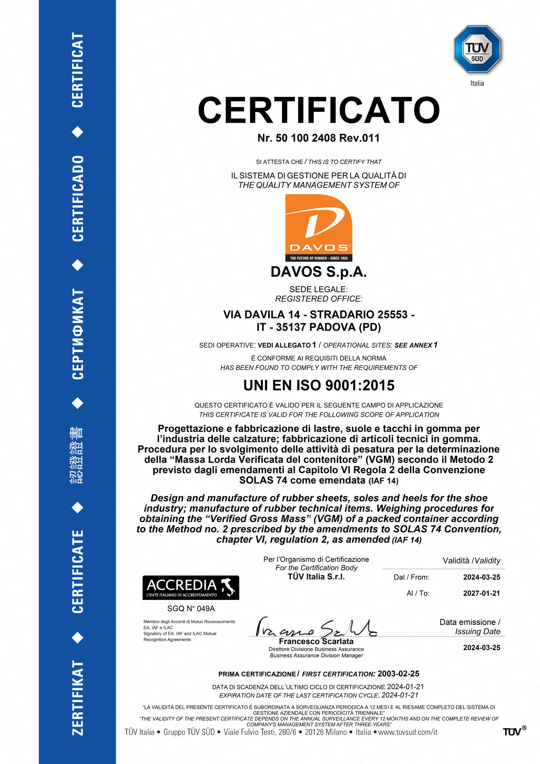 ISO certification