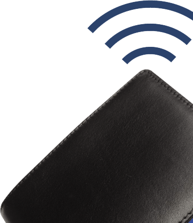 Wallet with ID Shield RFID-blocking liner, contactless signal blocked