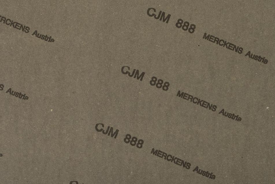CJM 888 board surface, dark brown with black grade print