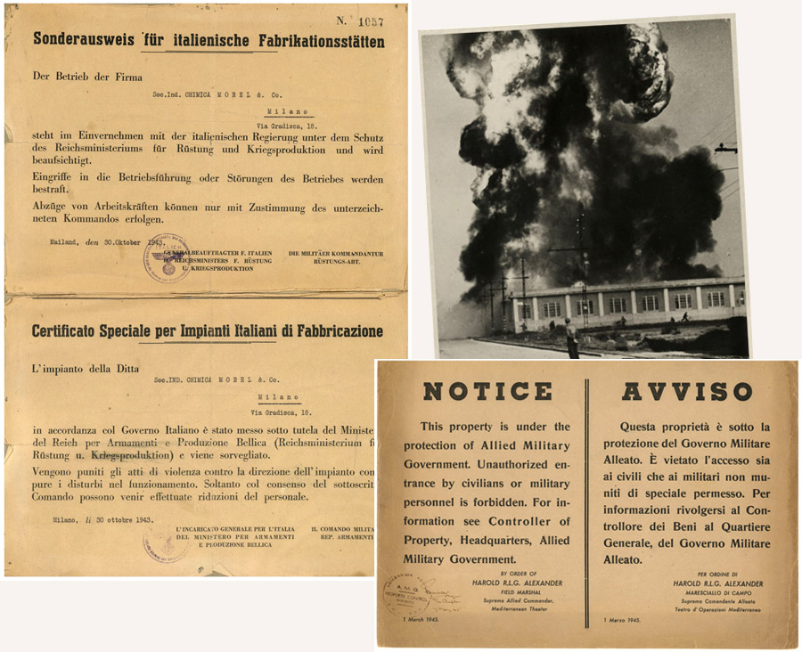 Wartime notices and factory bombing, 1943–45